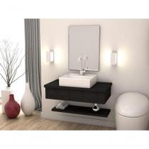 Conjunto Bancada C-cuba Q39 E Prateleira Metrópole 805 Nogal Preto ônix