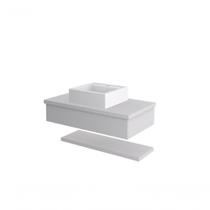 Conjunto Bancada C-cuba Q39 E Prateleira Metrópole 805 Perffect Acetinado Branco Chess