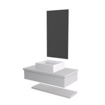 Conjunto Bancada C-cuba Q39, Prateleira E Espelheira Metrópole 806 Perffect Acetinado Branco Chess Conjunto Bancada C-cuba Q39, Prateleira E Espelheira Metrópole 806 Perffect Acetinado Branco Chess