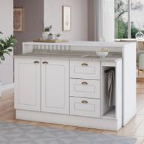 Conjunto Bancada Gourmet 5 Peças 2 Portas 3 Gavetas C/ Tampo Americana Henn Conjunto Bancada Gourmet 5 Peças 2 Portas 3 Gavetas C/ Tampo Americana Henn