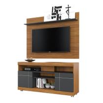 Conjunto Bancada Norman com Painel Yates Noce Milano/ Preto Fosco para TV 55 Polegadas Conjunto Bancada Norman com Painel Yates Noce Milano/ Preto Fosco para TV 55 Polegadas