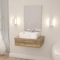 Conjunto Bancada p/Banheiro 60cm c/cuba Aria RT41 e Espelheira 601w Metrópole