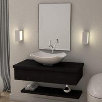 Conjunto Bancada para Banheiro com Cuba Abaulada L42 e Prateleira Metrópole 805W