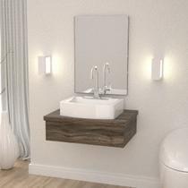 Conjunto Bancada para Banheiro com Cuba Aria Rt41 e Espelheira 601W Metrópole