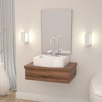 Conjunto Bancada para Banheiro com Cuba Aria Rt41 e Espelheira 601W Metrópole