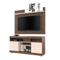 Conjunto Bancada Simpson com Painel Harris Natura Real/ Off White para TV 55 Polegadas