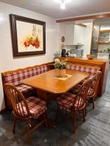 Conjunto Banco De Canto Alemão 1,60 x 1,60 (03 Cadeiras) (Mesa 1,30 x 1,20) - Móveis de Gramado