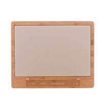 Conjunto Bandeja de Bambu e Cerâmica com 4 pçs para Queijo de Aço Inox com Cabo de Bambu 33x26,5cm 7147 - Lyor