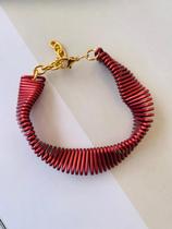 Conjunto banhado cherry cereja vermelho tendencia inverno colar e pulseira trançado Choker