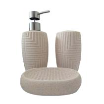 Conjunto Banheiro 3 Peças Porcelana Acabamento Rústico - CASA AURORA Conjunto Banheiro 3 Peças Porcelana Acabamento Rústico - CASA AURORA