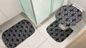 Conjunto Banheiro 3 Peças Tapete Estampado Emborrachado - Vip Capas