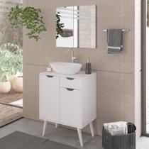 Conjunto Banheiro Balcão Gabinete e Espelheira BR - Tecno