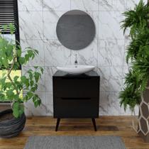 Conjunto Banheiro Balcão Gabinete e Espelheira PT - Tecno Conjunto Banheiro Balcão Gabinete e Espelheira PT - Tecno