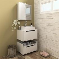 Conjunto Banheiro Com 2 Balcões e Espelheira Branco - Tecno