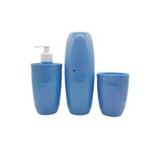 Conjunto banheiro com 3 peças para bancada de pia porta escovas, porta cotonetes e dispenser