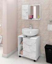 Conjunto Banheiro Completo Gabinete com Espelheira Pequin Gênova