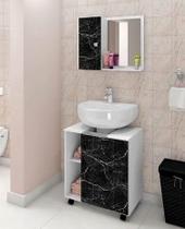 Conjunto Banheiro Completo Gabinete com Espelheira Pequin Gênova