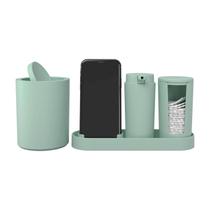 Conjunto Banheiro Coza Serene 4Pcs - Verde - Coza/Brinox