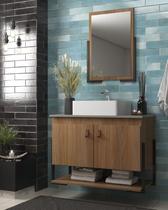 Conjunto Banheiro Elite 60 cm com Espelho 2 Portas e 1 Nicho