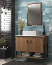 Conjunto Banheiro Elite 60 cm com Espelho 2 Portas e 1 Nicho