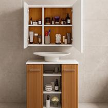 Conjunto Banheiro Espelheira Klein Gabinete Premium Para Pia de Coluna - JM3 Móveis Conjunto Banheiro Espelheira Klein Gabinete Premium Para Pia de Coluna - JM3 Móveis