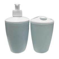 Conjunto Banheiro Lavabo 2pçs Plástico Porta Escova/sabonete Conjunto Banheiro Lavabo 2pçs Plástico Porta Escova/sabonete