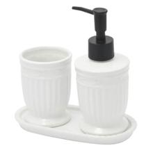 Conjunto Banheiro/Lavabo 3 Peças Cerâmica Branco Lyor