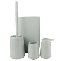 Conjunto banheiro lavabo 4 peças mint lixeira saboneteira escovão porta escova dentes - MOOD