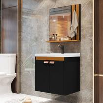 Conjunto Banheiro Palas com Cuba cor Preto / Nature - Comprar Móveis em Casa Conjunto Banheiro Palas com Cuba cor Preto / Nature - Comprar Móveis em Casa