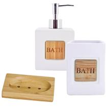 Conjunto Banheiro Pia Bancada Lavabo Escova De Dente Saboneteira 3 Peças Conjunto Banheiro Pia Bancada Lavabo Escova De Dente Saboneteira 3 Peças