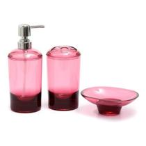 Conjunto Banheiro Porta Sabonete Líquido Escova Acrílico Conjunto Banheiro Porta Sabonete Líquido Escova Acrílico
