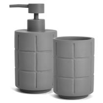 Conjunto Banheiro Tressé Em Cimento Dispenser e Porta Escova Conjunto Banheiro Tressé Em Cimento Dispenser e Porta Escova