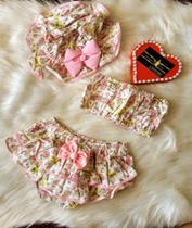 Conjunto banho de sol Bunda Rica, top e Chapéu Paris