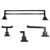 Conjunto Banho Linha Luxo Preto 4 Peças