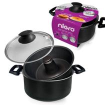 Conjunto Banho Maria Nigro Preto 3x1 Antiaderente Preto - 025287 Conjunto Banho Maria Nigro Preto 3x1 Antiaderente Preto - 025287