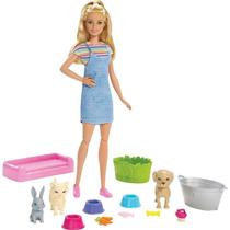 Conjunto Barbie Banho De Cachorrinhos Com Boneca E Acessórios Original Mattel