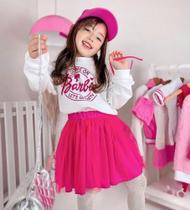 Conjunto Barbie blusa e saia com tule