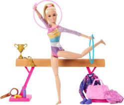 Conjunto Barbie Carreiras Ginástica - Boneca Ginasta Loira