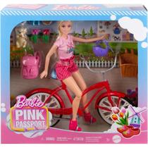 Conjunto Barbie Pink Passport Bicicleta e Cachorrinho Mattel