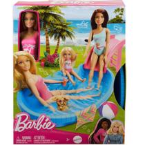 Conjunto Barbie Piscina Glam com Boneca Maiô Rosa e Acessórios Mattel