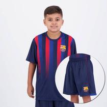Conjunto Barcelona Camisa + Bermuda Juvenil Marinho
