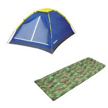 Conjunto Barraca 4 Lugares + Colchonete Kit Camping Acampar