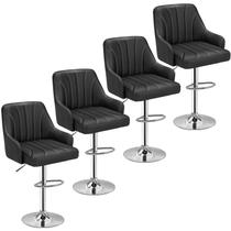 Conjunto Barstools VECELO de 4 balcões ajustáveis em altura de balcão, preto