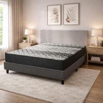 Conjunto Base Box Casal Prince Sued com Colchão Hellen Imperador 138x188x21