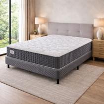 Conjunto Base Box Casal Sommier com Colchão Ecoflex MM Touch 138x188x76