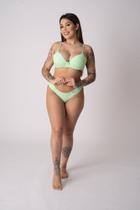 Conjunto Básico Paradaise Verde em Microfibra Deluxe Lingerie