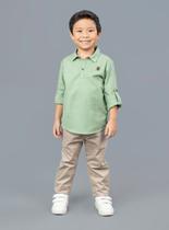 Conjunto Bata Calça Sarja Verde Ok & Friends