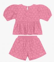 Conjunto Bata com Short em viscose KhyarTrick Nick Rosa Conjunto Bata com Short em viscose KhyarTrick Nick Rosa