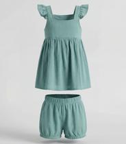 Conjunto Bata com Shorts Bebê Trick Nick Verde Conjunto Bata com Shorts Bebê Trick Nick Verde