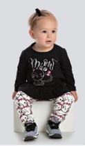 Conjunto bata cotton e calça molecotton estampado infantil bebê Ralakids